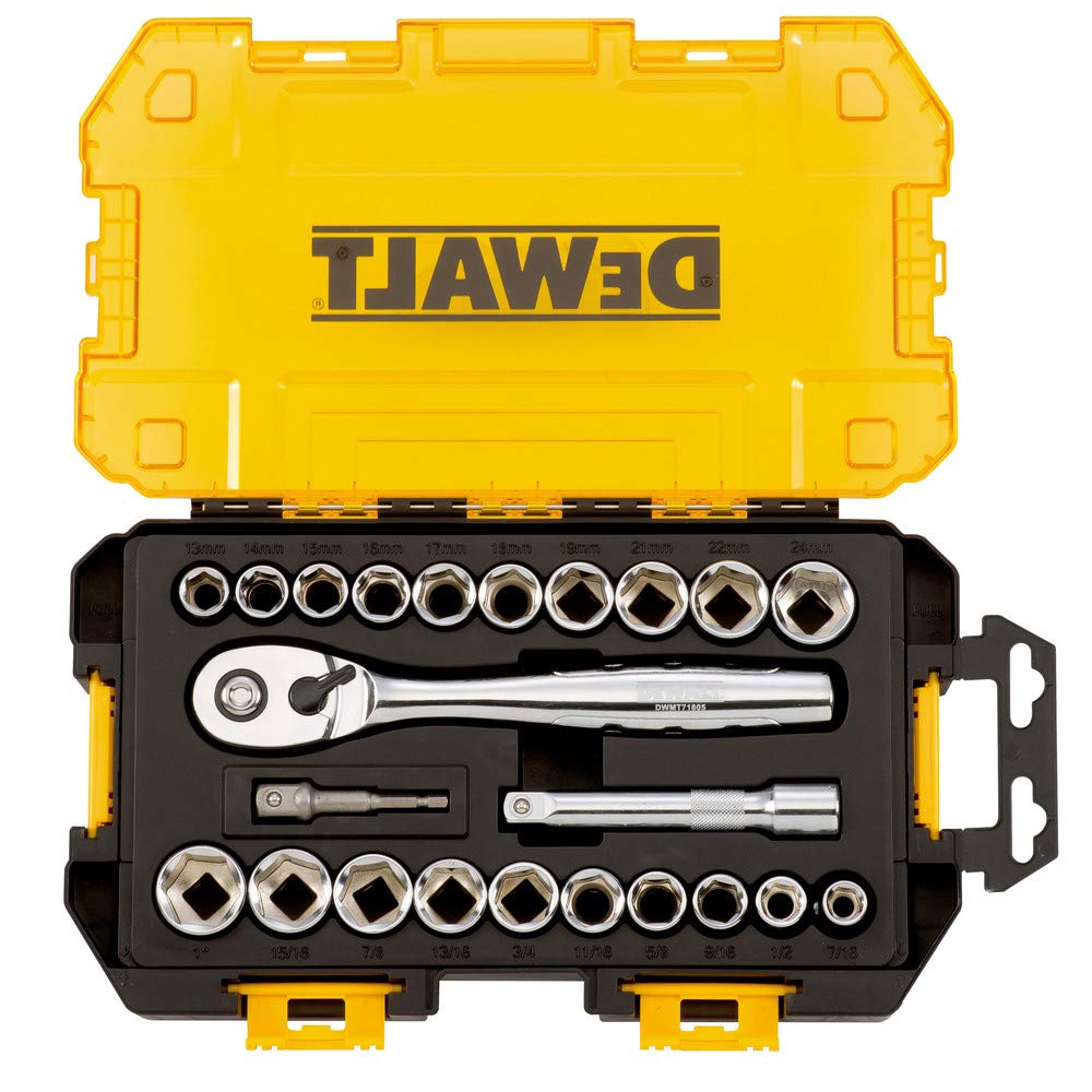 Amazon.com: DEWALT DWMT73813 Drive Socket Set (23 Piece), 1/2