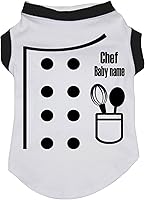 Vista 2 de Petitebella Camisa personalizada para perro y cachorro de chef (negro, XXXL)