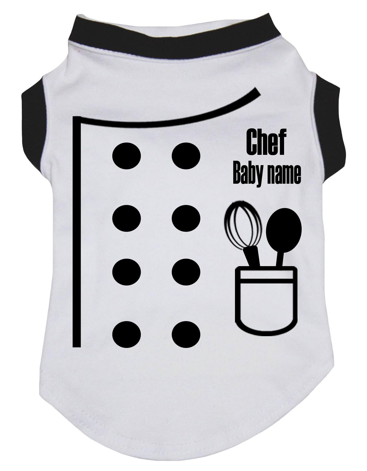 Petitebella Personalized White Chef Puppy Dog Shirt (X-Small, White)