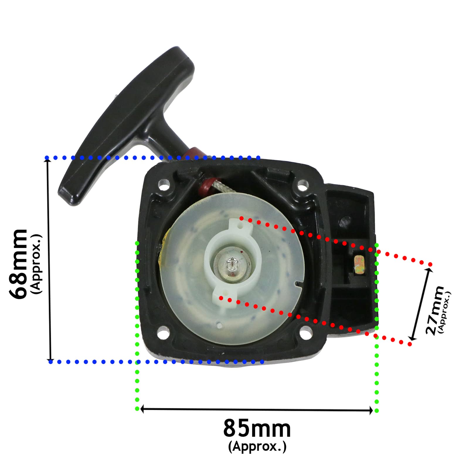 Spares2go Recoil Starter Pull Cord for 22CC 26CC 36CC 33CC 43CC 52CC 62CC Trimmer Strimmer Brushcutter - Image 3