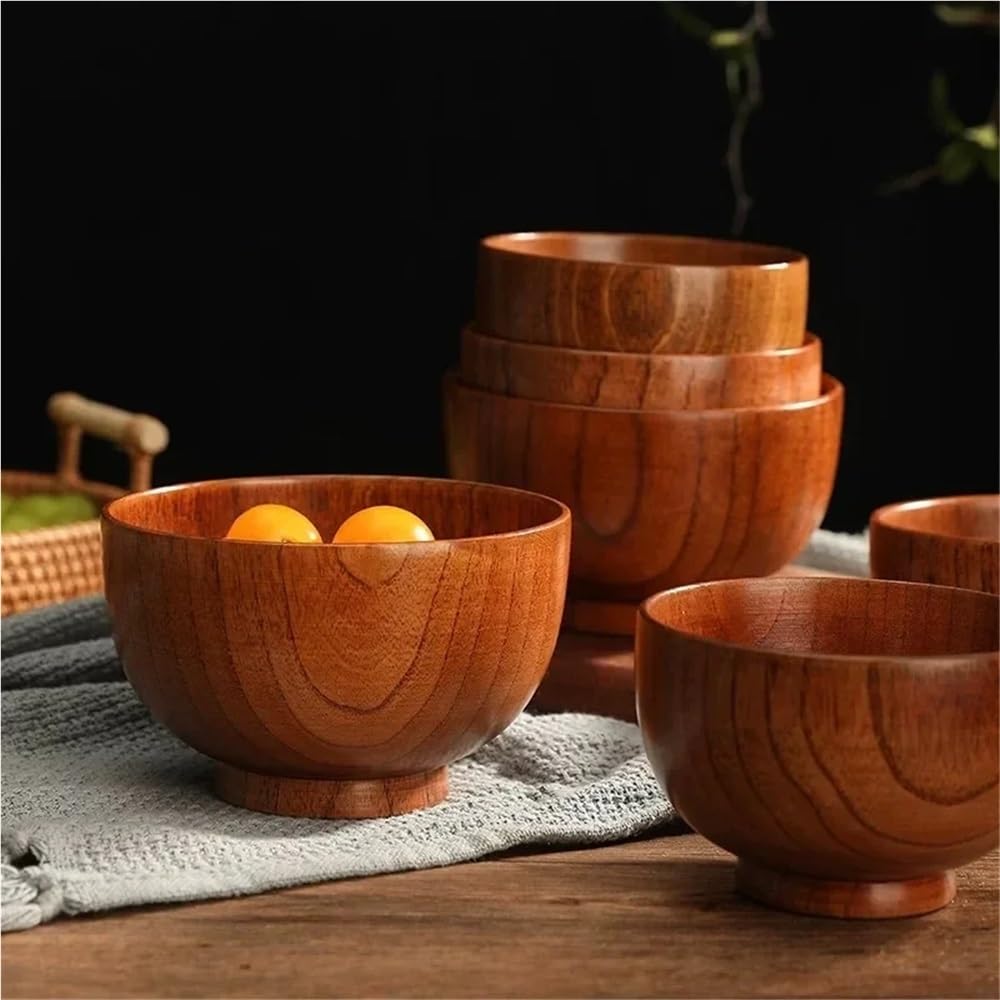 Fruitero de madera, De madera Ensaladeras y fruteros Tazones for servir estilo granja Decoración de cocina(15cm 690ml)