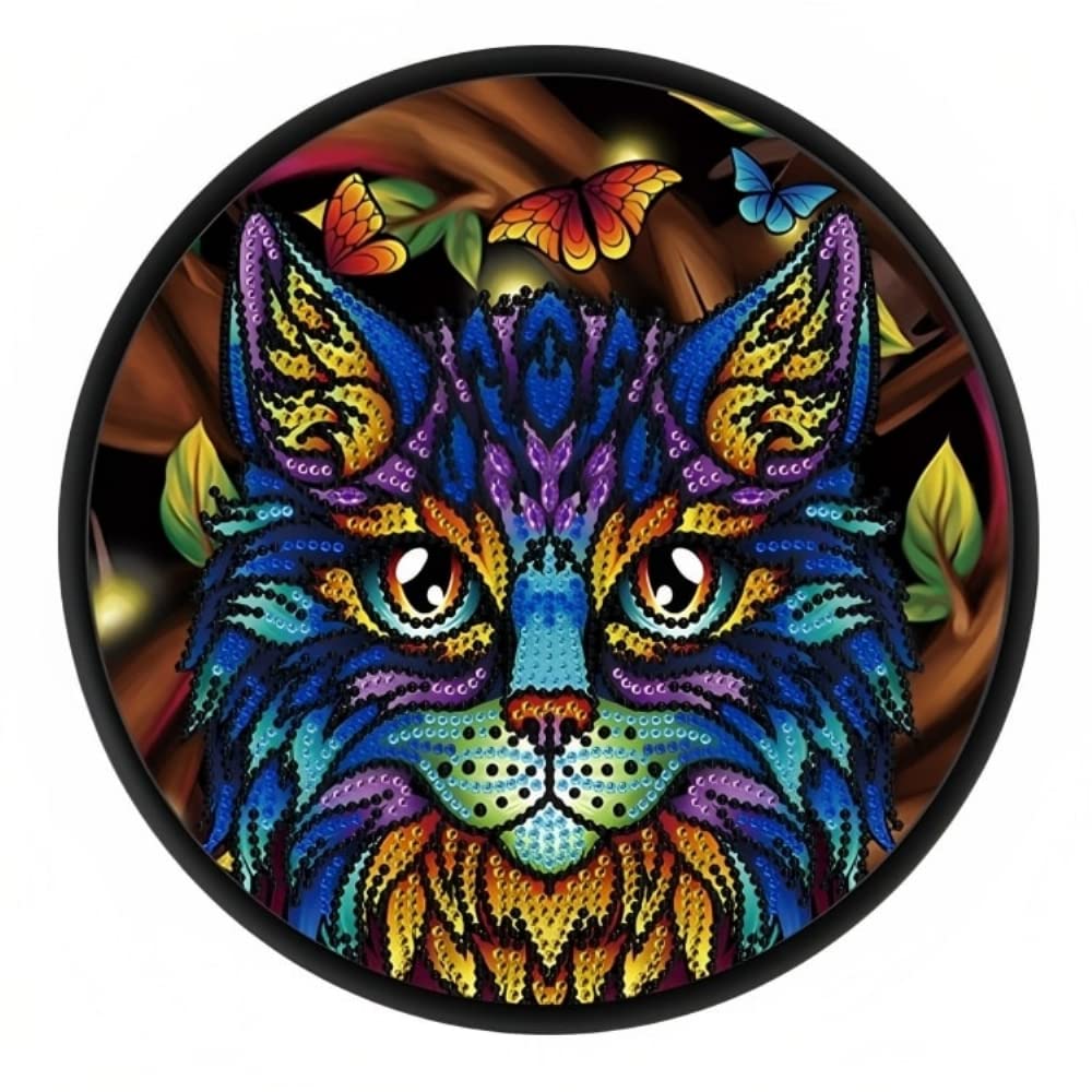 Cat Diamond Painting, DIY, Arts and Crafts for Kids and Adults, Wall Decoration, Size: 24x24cm