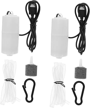 TOYANDONA 2 Sets Silent Rechargeable Aquarium Air Pumps USB Small Oxygen Increasing Pumps for Fish Tanks Plastic Compact Design for Home and Office Aeration Random Color