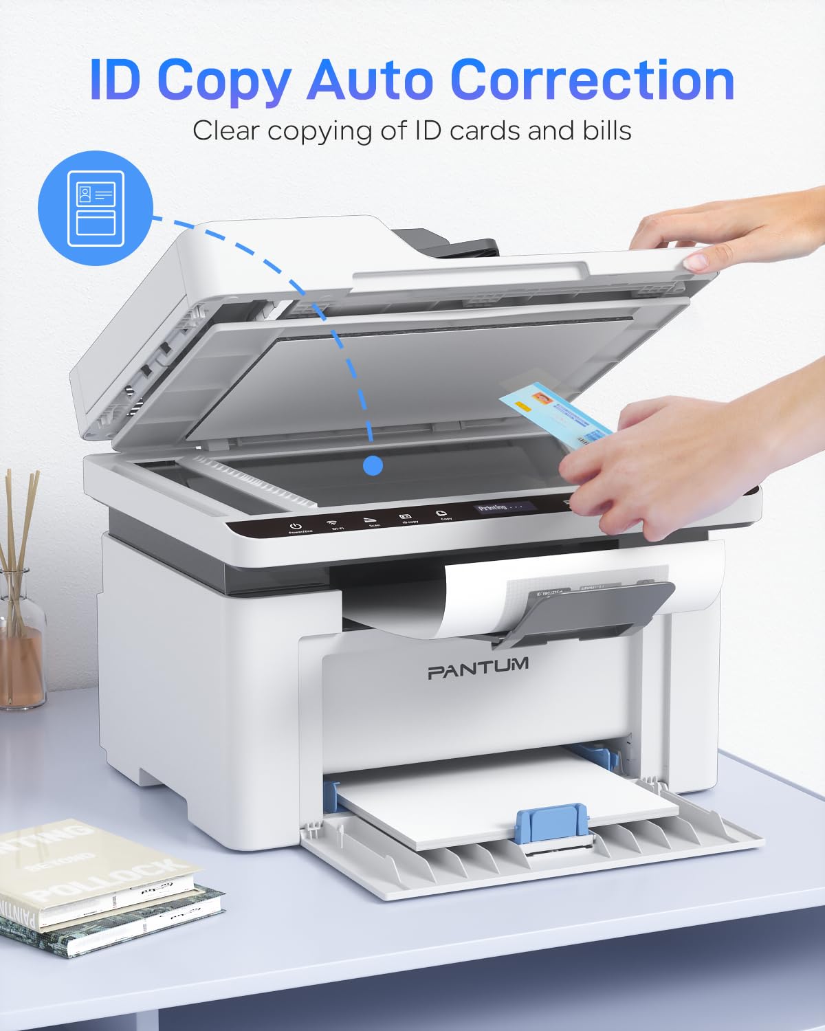 PANTUM BM2309AW BM2300AW multifunctionele laserprinter, WLAN, zwart en wit, scandruck, 3-in-1 kopie met bladinvoer, A4-handdruk, dubbelzijdig bedrukt, WLAN USB 0PPM, Airprint Mopria