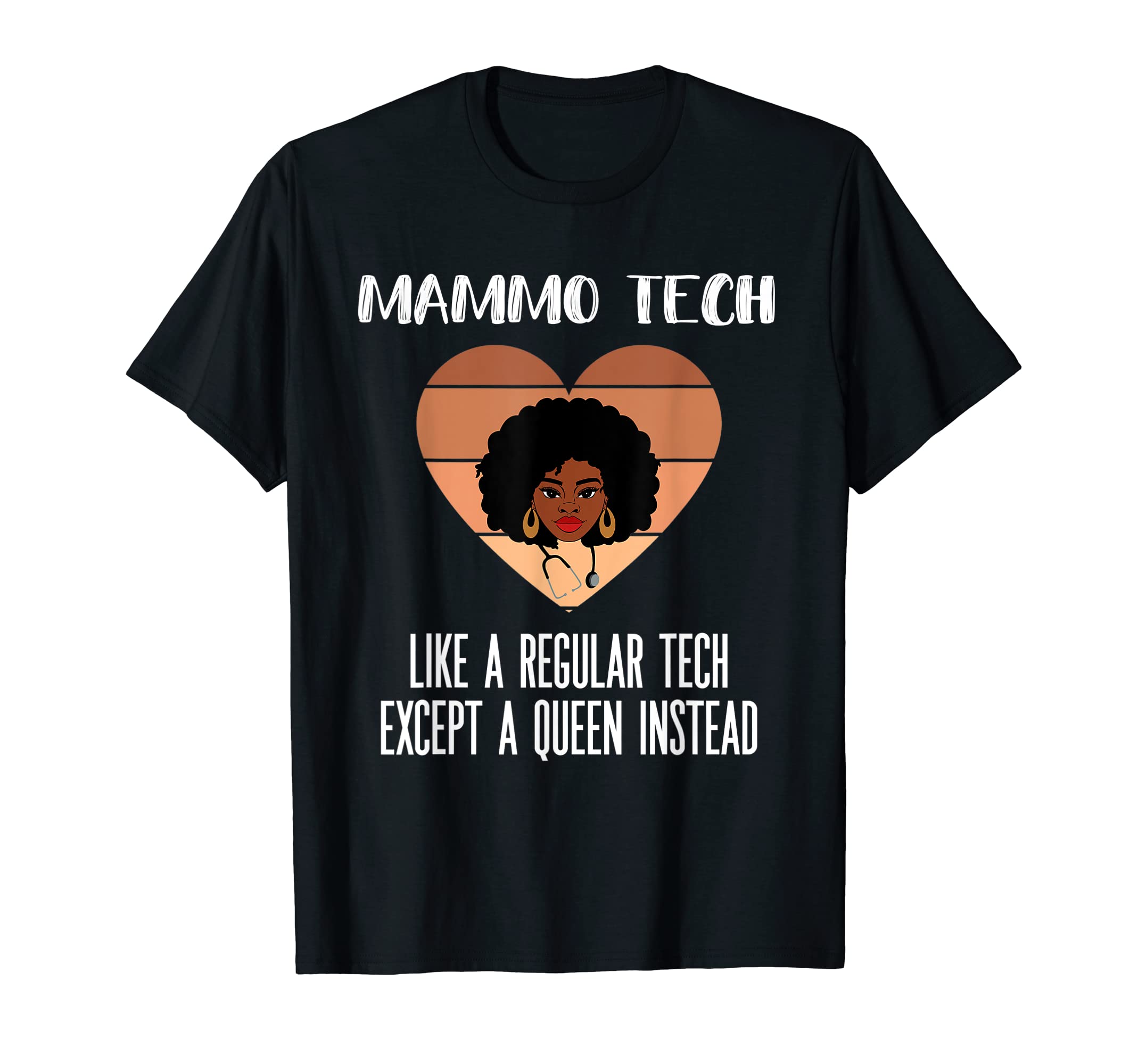 Black Mammography Tech Dope Melanated Mammo Technician Queen T-Shirt