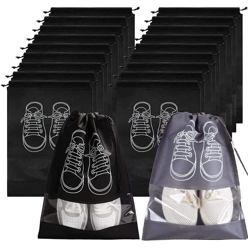 Magnova Shoe Storage Bag for Travel & Home Pack of 10, Sneaker Shoe Organiser Bag for Women & Men, Travelling Drawstring Shoe Pouches, Dustproof, Portable Shoe Bags for Gym, Dance, Camping-image-17