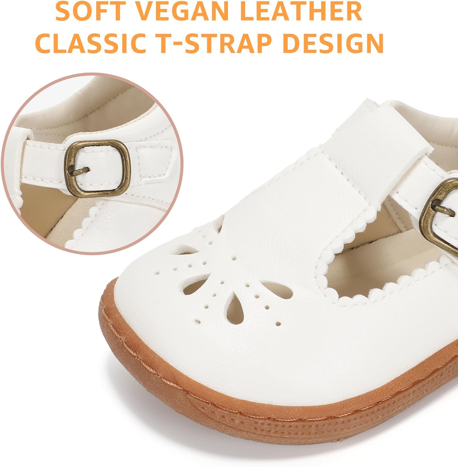 Toddler Girl Mary Jane Dress Shoes Wide Flats for Girls Wedding Party Church Princess Shoe - Image 6