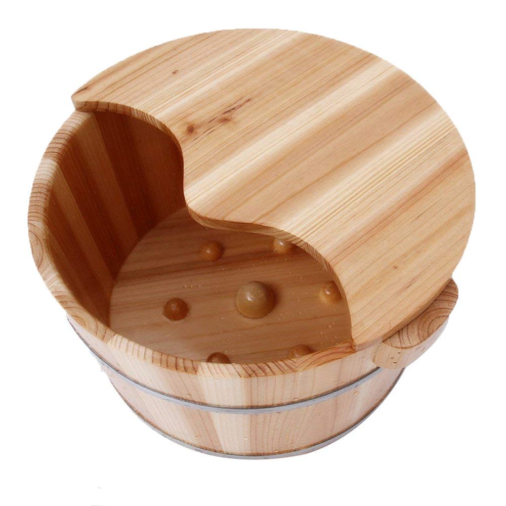 Foot Spa rWooden Reflexology Foot Bath Bucket for Pcure & Home Relaxat Lenitivo Foot Soak Tub per Salute & Benessere t & Relief