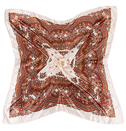 X&F Women's Retro Prints Summer Stain Neckerchief Square Scarf 35