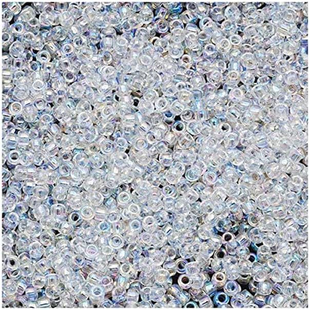 100 g TOHO Round Seed Beads Rocailles, Size 11/0, Trans Rainbow Crystal (# 161), Japan, Glass