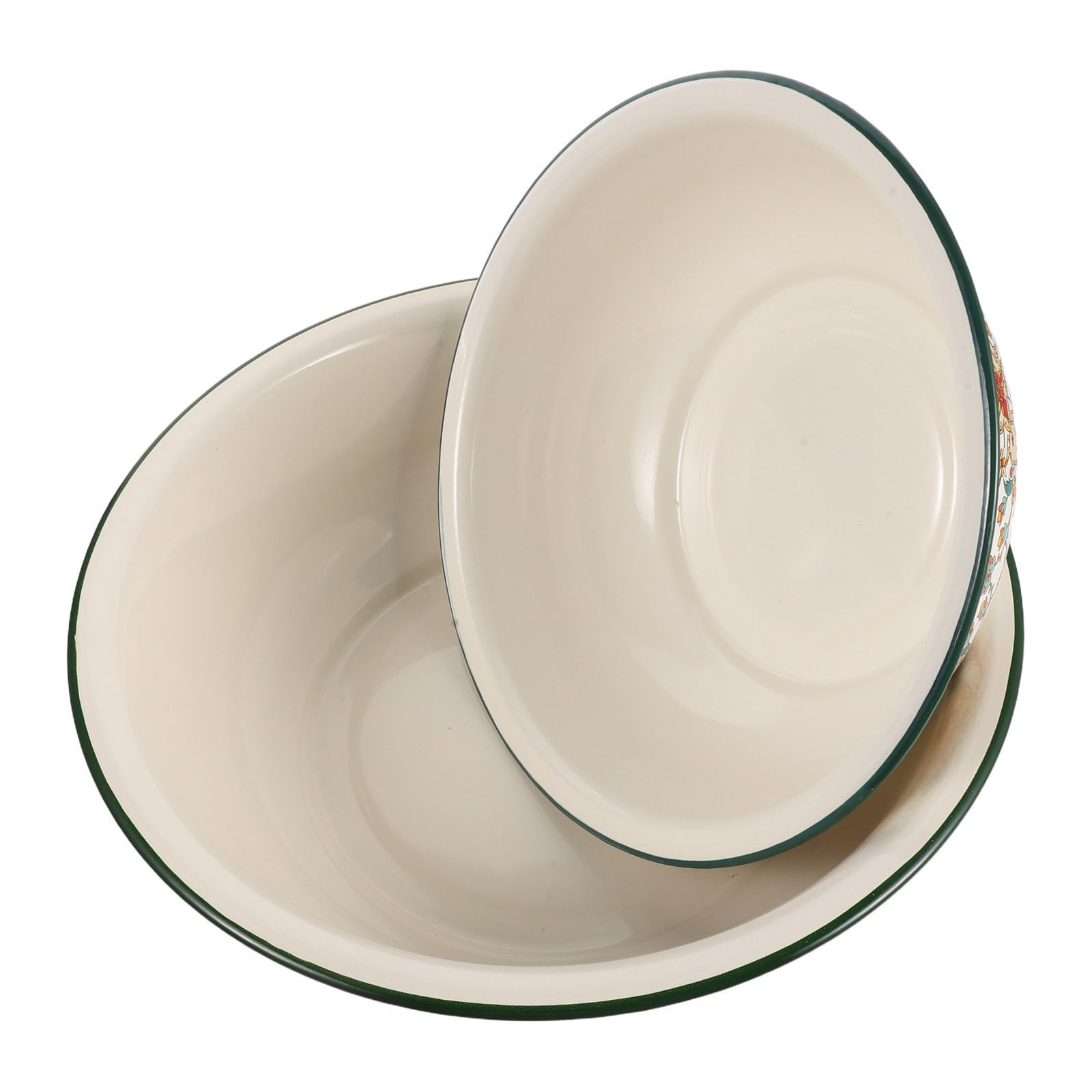 Operitacx 2 Piezas Bol Mezclador Esmaltado Vintage para Cocina, un Juego de