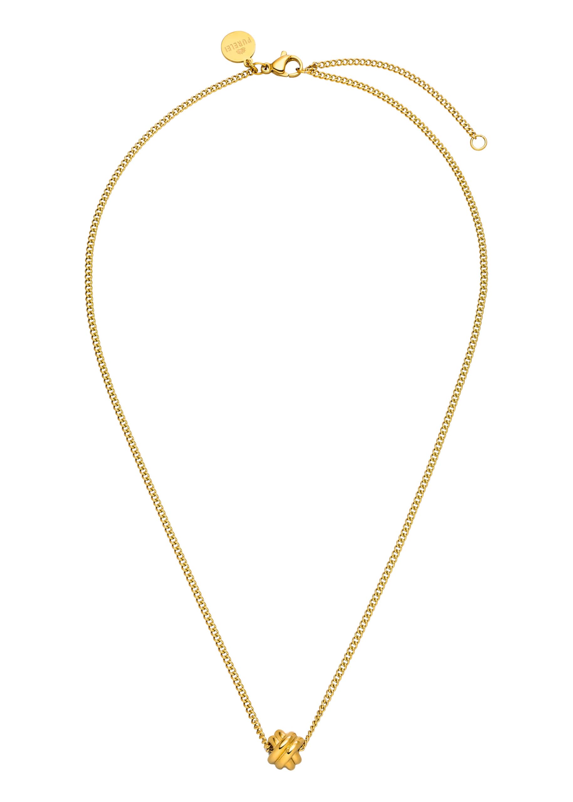 Purelei Knot Kette – Symbolischer Knoten-Anhänger für Verbindung & Zusammenhalt – 40/45 cm – 18K vergoldet, rosévergoldet oder Edelstahl – Beweglicher Anhänger – Statement-Kette (Gold)