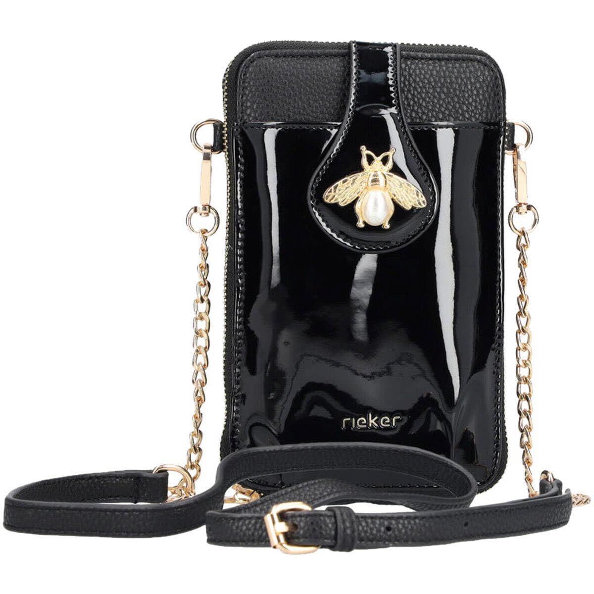 Rieker Ladies Black H1660 Handbag, black, 125x30x200 cm