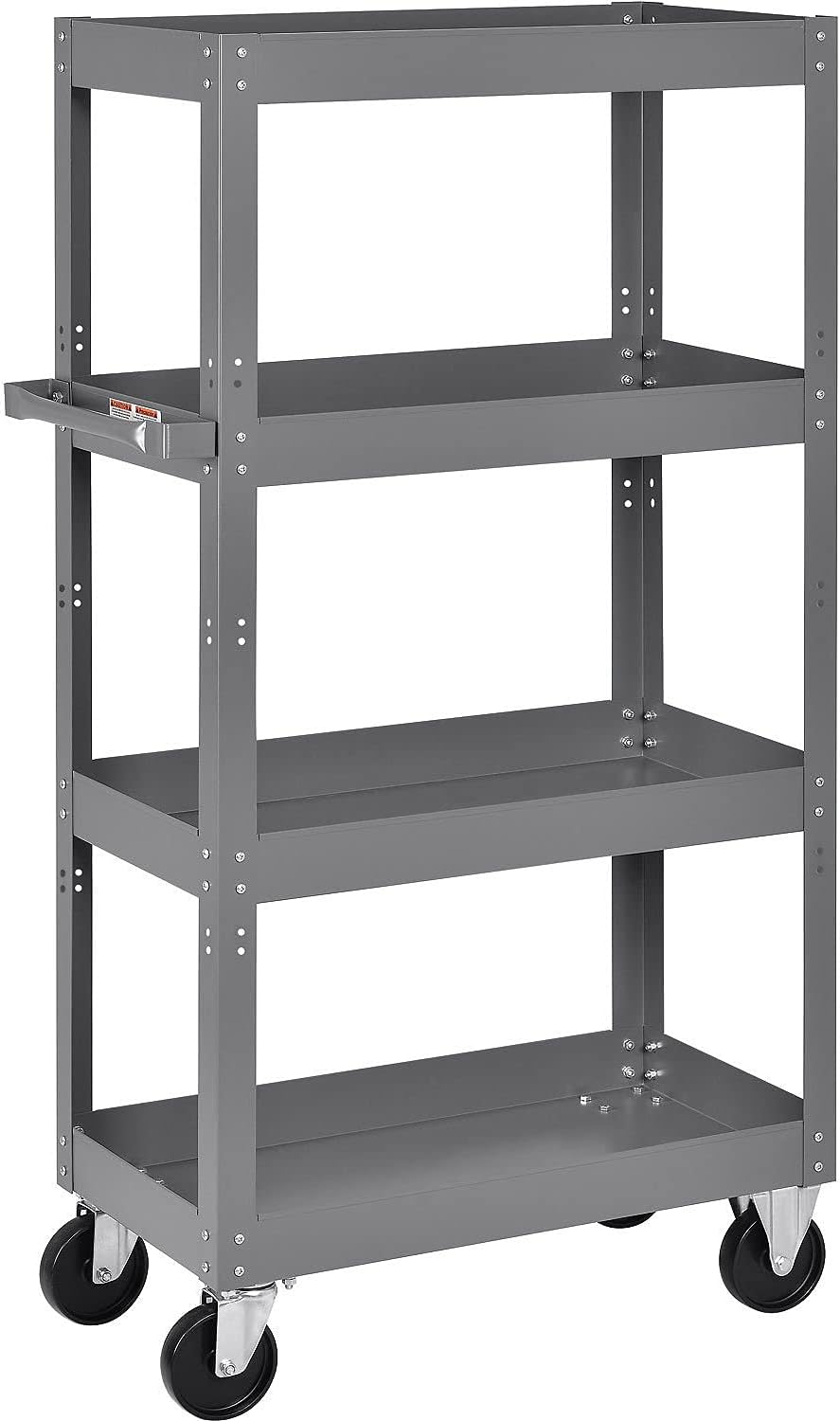 Global Industrial Multi-Level Steel Shelf Truck, 4 Shelves, 800 Lb. Capacity, 30" L x 16" W x 60" H
