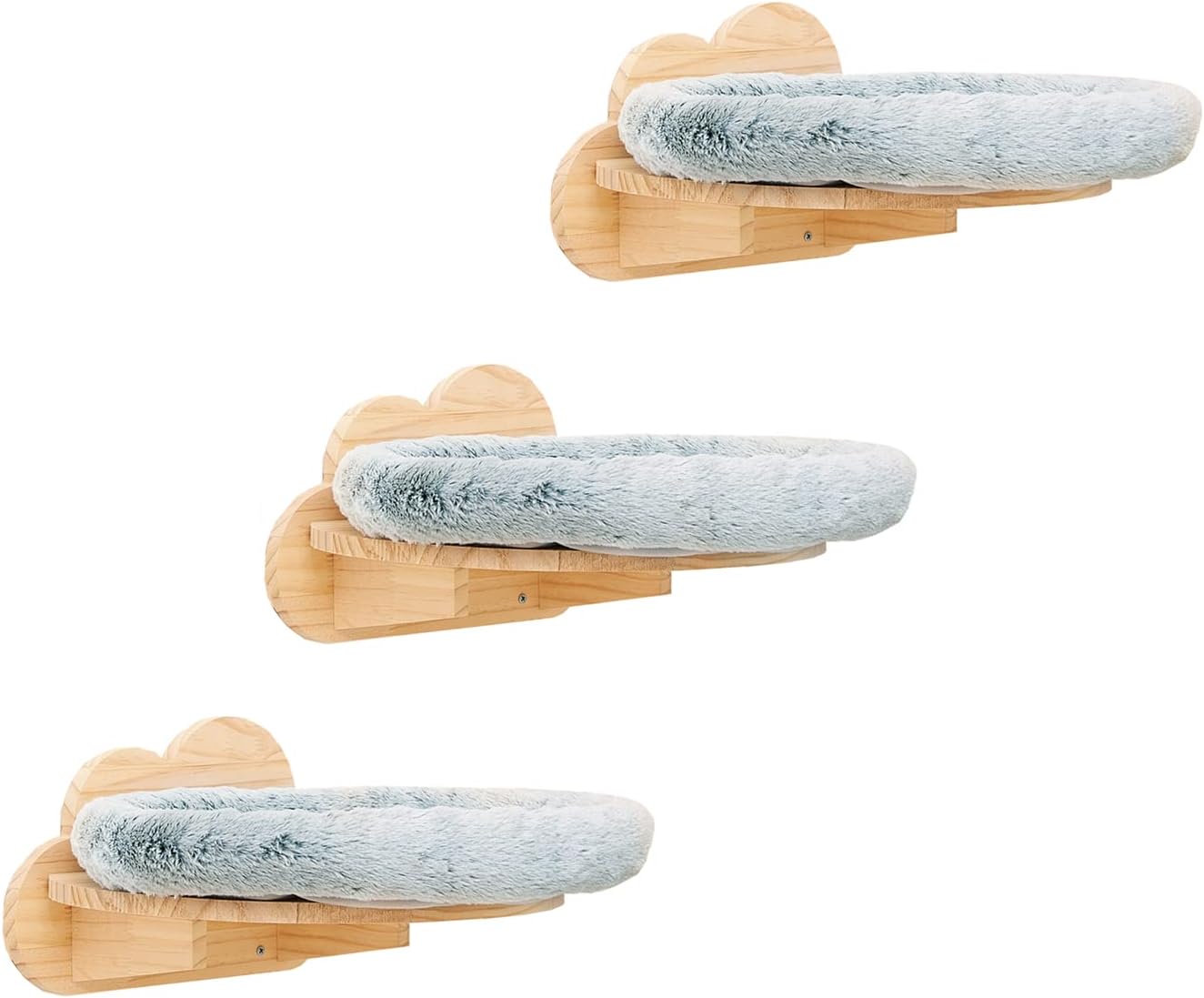 SHENGOCASE Solid Wood Wall Mounted CarpetCovered Cat