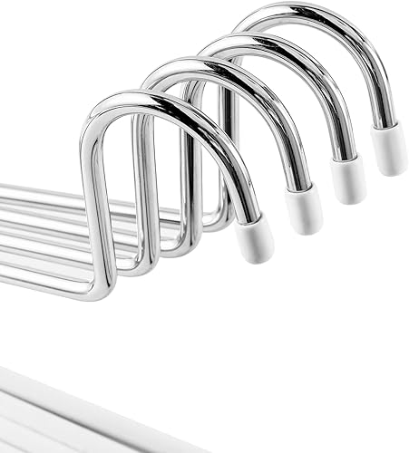 Miniatura 5 de VASLIM Paquete de 8 perchas resistentes con revestimiento de vinilo negro antideslizante, ideal para edredones, manteles, toallas, sacos de dormir,