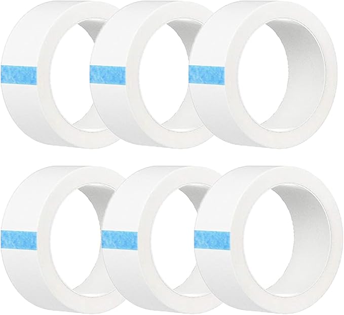 Micropore Tape, 6 Rolls Lash Tape Eyelash Tape, 1.25cm*9m Adhesive