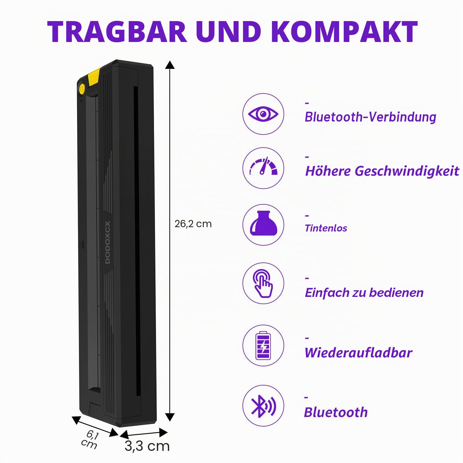 Tattoo-Schablonen-Drucker-Maschine für Tattoo-Anfänger und Künstler, mit 3 Tattoo-Transferpapier, tragbarer Thermodrucker, kompatibel mit Handy/PC (grau)
