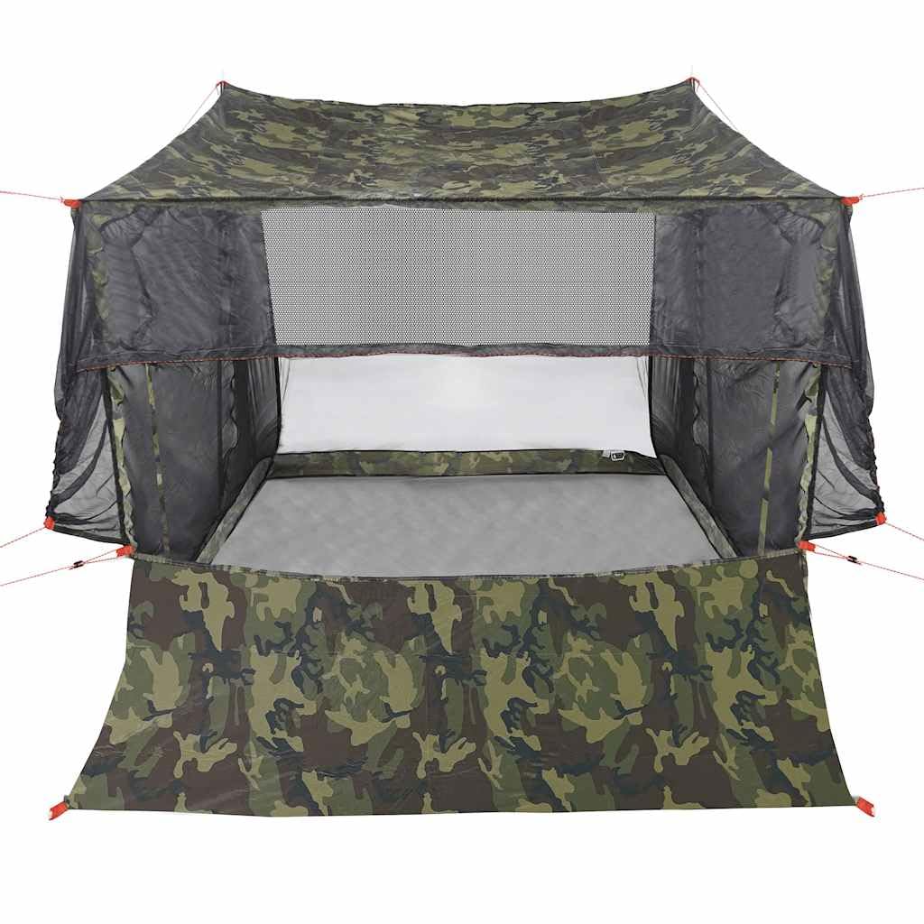 Tienda de Campaña para Coche, Material Poliéster 185T con Revestimiento PU, Impermeable y Resistente al Viento, Tienda Techo Coche, Tienda Campaña Montaje Rapido, Color Camuflaje, 356x206x205 cm