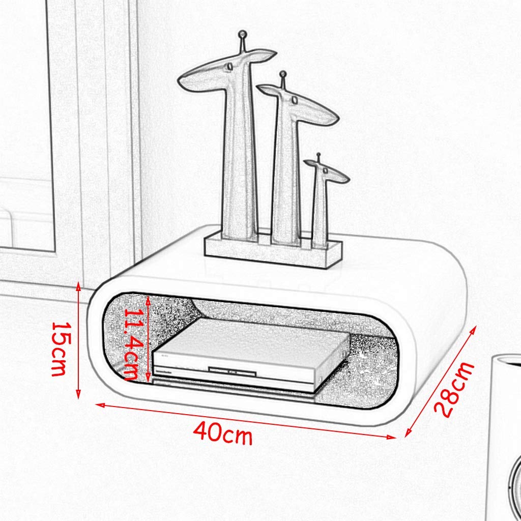 Soporte de pared flotante para enrutador WiFi, caja de TV, altavoz, dispositivo de transmisión, consola de juegos, estante blanco y negro