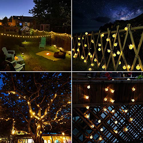 Ulanox Lichtsnoer op zonne-energie, voor buiten, 7 m, 50 leds, 8 modi, IP65 waterdicht, voor binnen en buiten, Kerstmis, lichtketting, voor kamer, tuin, feest, balkon, warm wit, decoratie - Image 8
