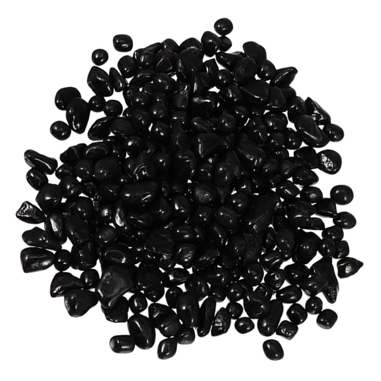 Happyyami Black Pearl Base Sand for Aquarium Fish Tank Gravel Freshwater Decorative Pebbles Aquarium Rocks Mattress Protector