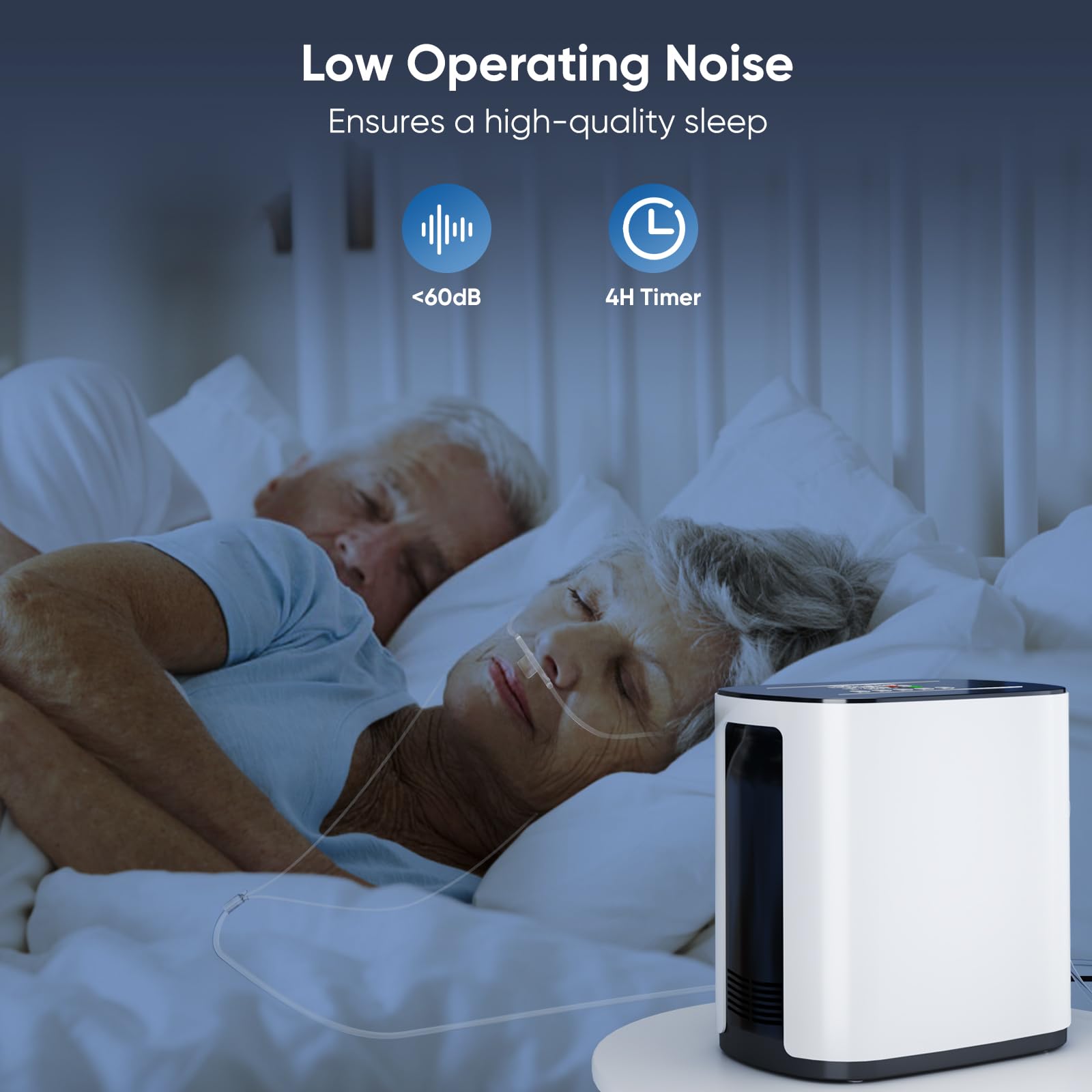 Concentratore di ossigeno portatile, concentratore di ossigeno per la casa, dispositivo di ossigeno portatile 1-7 L/min,90%,Concentratore di ossigeno con funzione telecomando, voce intelligente