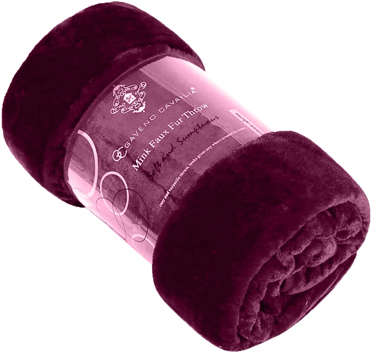 GC GAVENO CAVAILIA Fuzzy Fleece Blankets King Size Throw Blankets for Sofa Bed & Couch, Plush Cosy Fluffy Travel Blanket, Thermal Warm Lightweight Throws, 200x240 Cm, Burgundy