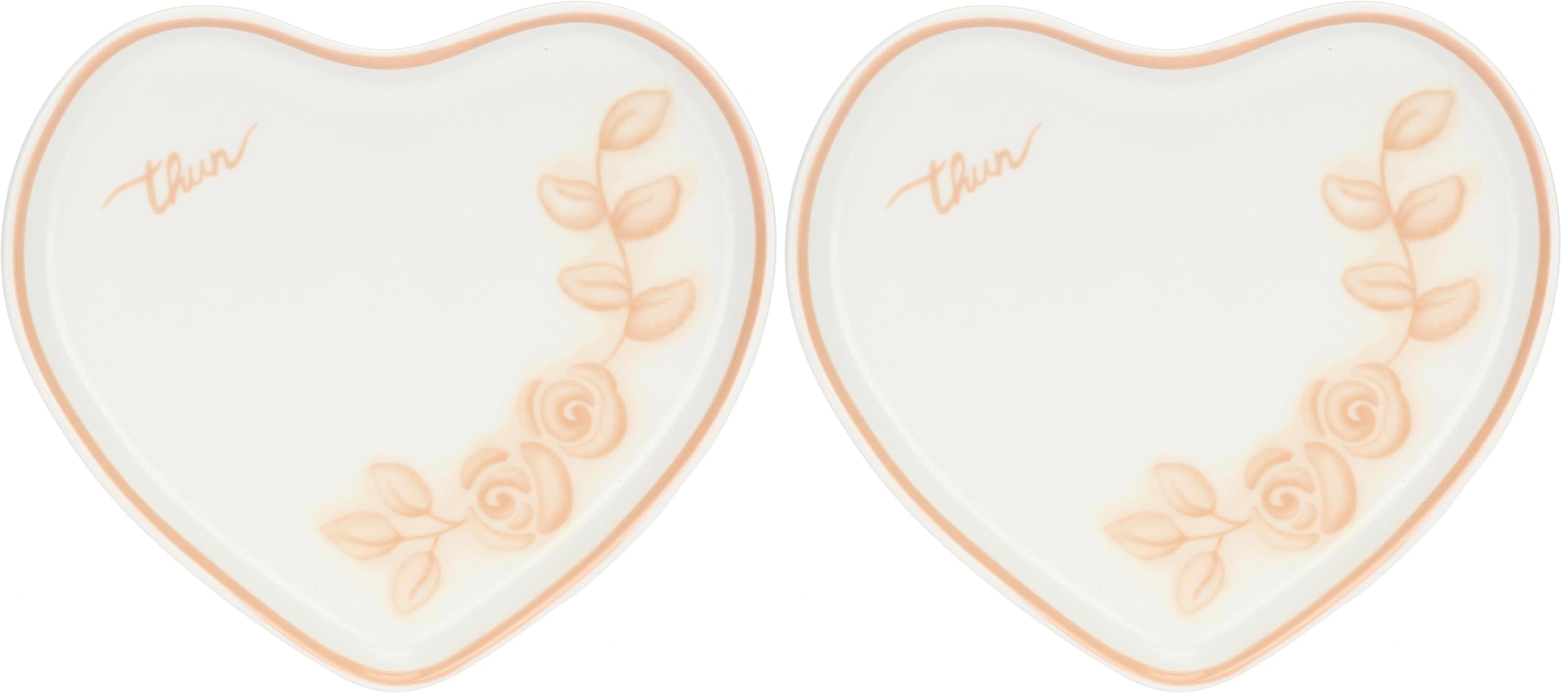 THUN - Piattino a forma di cuore - porcellana - Collezione Bomboniera - 100 ml - 14 x 12.6 cm (Confezione da 2)