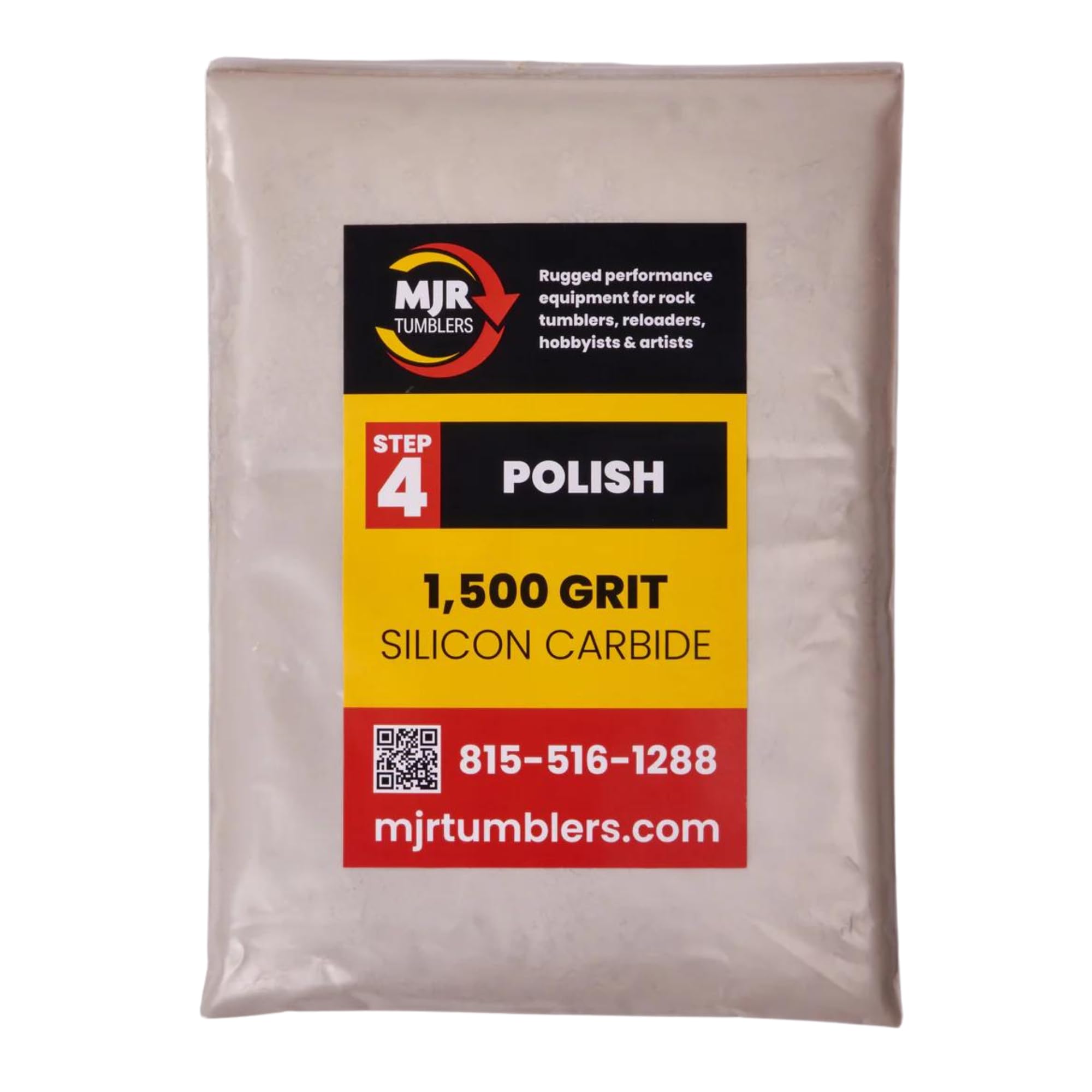 1lb of MJR Tumblers Premium 1500 Silicon Carbide Rock Polishing Grit for Step/Stage 4, MJR Tumblers is a Disabled and Veteran Owned Company Proudly