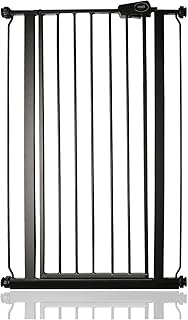Safetots Extra Tall Narrow Metal Safety Gate Pressure Fit, 68.5cm - 75cm, Matt Black, 104cm in Height, Extra Tall Stair Gate, Tall Baby Gate, Easy Installation
