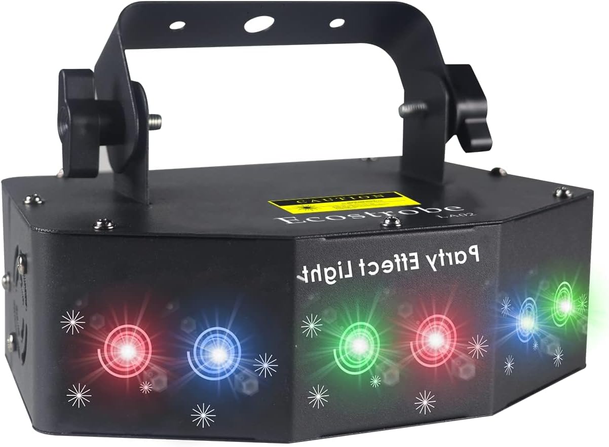 Disco Party Lights,Dj Laser Lights RGB Sound Activated,Master-Slave Scan Light Projector by DMX512 Ctrol,Indoor Dance Pattern Stage - for Birthday Light Shows Clubs Bars