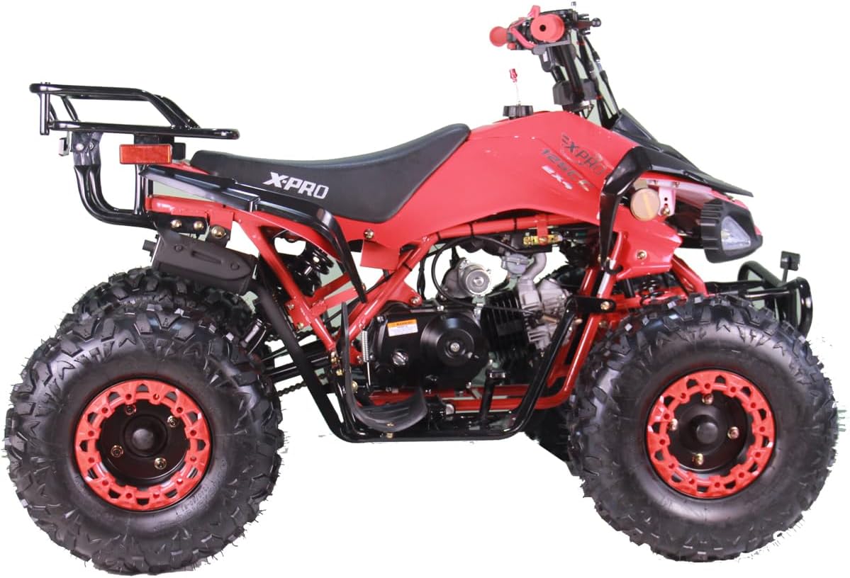 X-PRO Leopard 125 ATV 4 Wheels Quad 125cc ATV Quads with Automatic Transmission w/Reverse, Big 19"/18" Tires! (Pink)