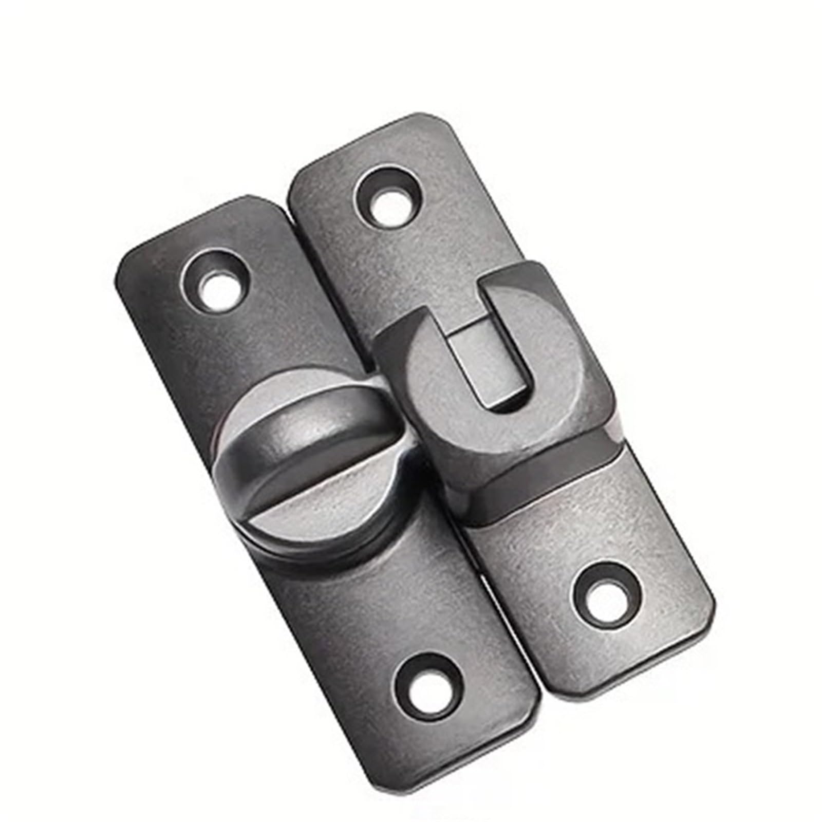 2PCS Door Lock Latch Bolts Home Security Heavy-Duty Zinc Alloy 90 180 Degree Sliding for Interior(Grey)