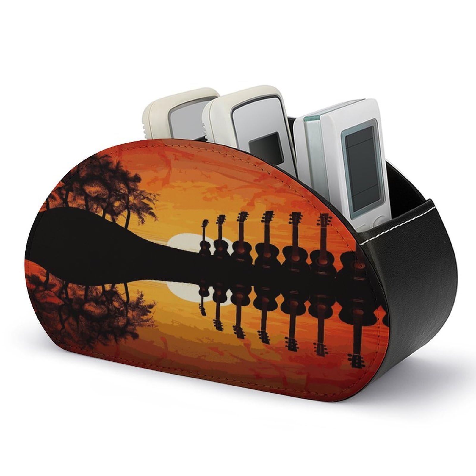 Btcowzrv Style Guitar Music Sunset Remote Control Holder With 5 Compartments