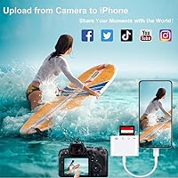 Vista 4 de Lector de tarjetas de memoria USB C a SD/Micro SD, adaptador de lector de tarjetas de memoria USB C a cámara 4 en 1 con puerto de carga compatible