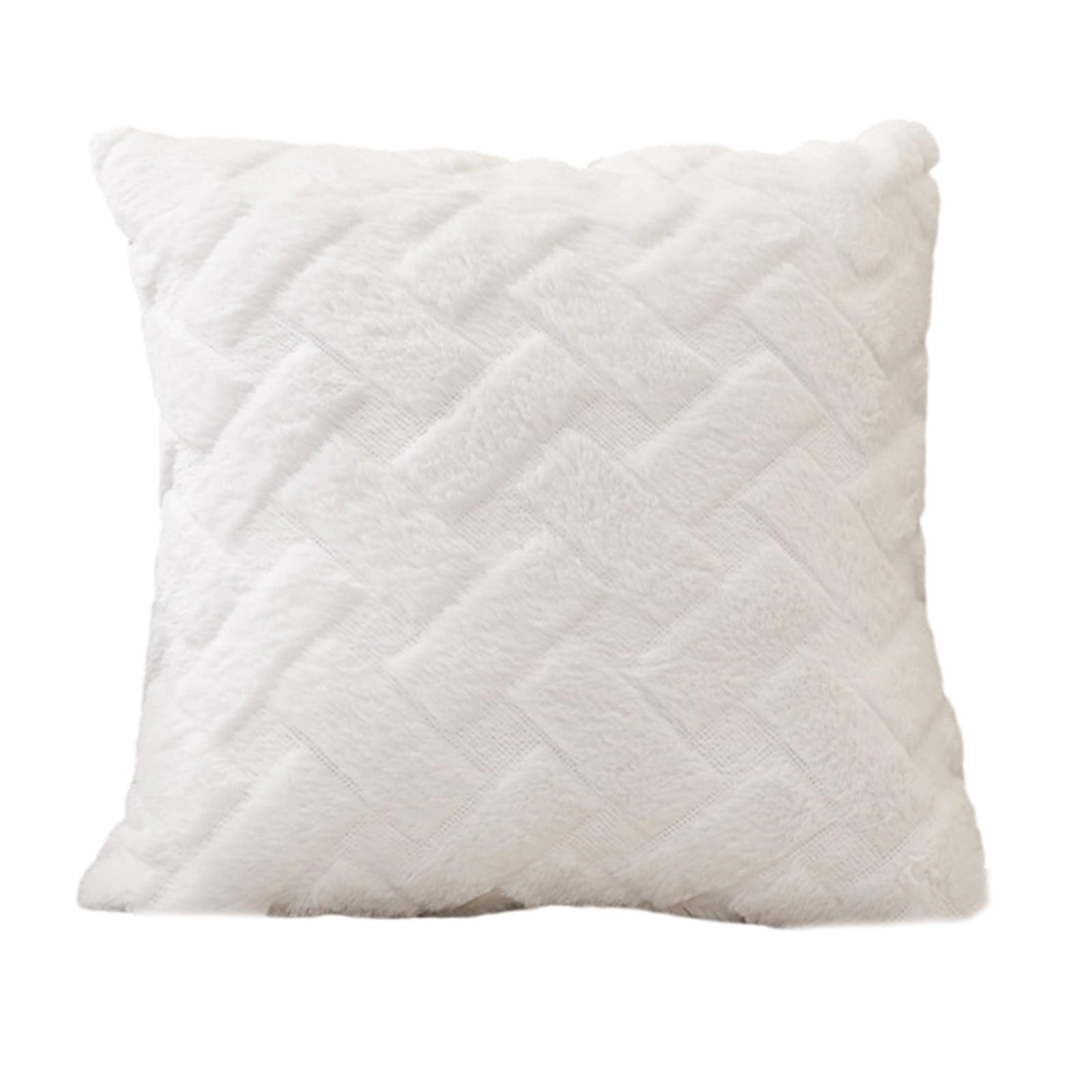 Nucelit Luxurious Faux Furry Pillowcase Cushion Covers Pillow Sleeve with Striped Designs for Home Decoration 45x45cm Luxury Home Decors