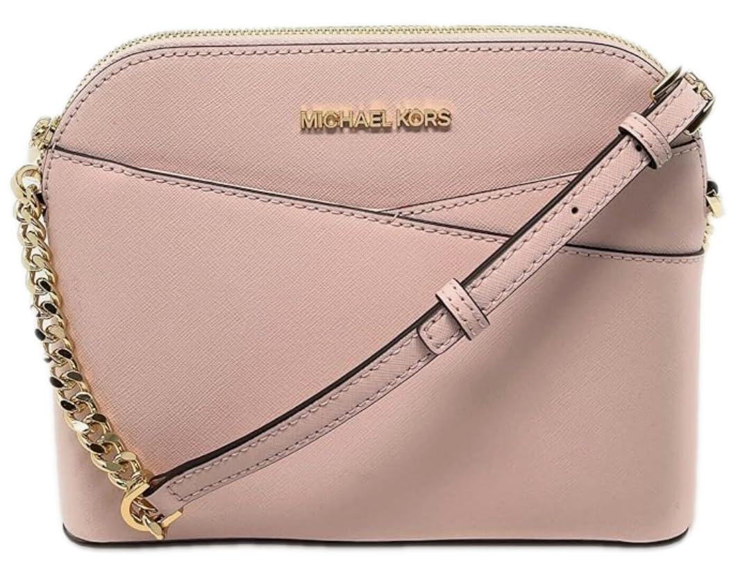 Michael Michael Kors Womens Jet Set Travel Medium Dome Crossbody Leather Handbag