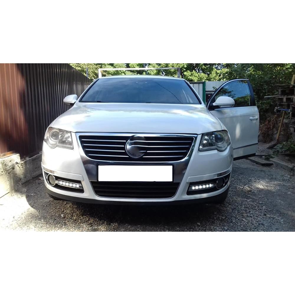 BAKUGO 2 Stück Auto Tagfahrlicht Nebelscheinwerfer Blinklicht Für VW Magotan Passat B6 2007 2008 2009 2010 2011