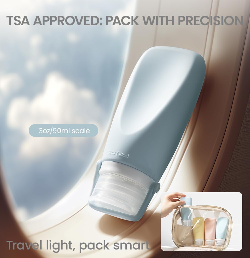 Silicone Travel Bottles for Toiletries, TSA Approved Size 6pcs