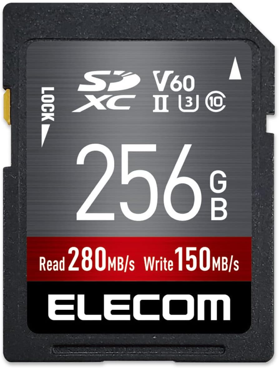 Elecom MF-FS256GU23V6R SD Card, 256 GB, SDXC Data Recovery Service Included, UHS-II V60
