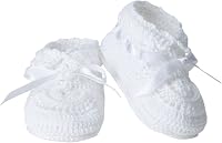 Jefferies Socks Newborn Baby Girls Hand Crochet Booties - 100% Mercerized Cotton, Soft Durable Infant Shoes in Gift Box