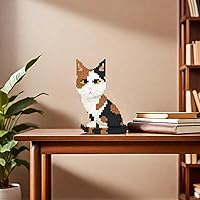 Vista 6 de Larcele Conjunto de animales de bloques de construcción micro para gatos, mini ladrillos de juguete de construcción 3D, 1191 piezas KLJM-05