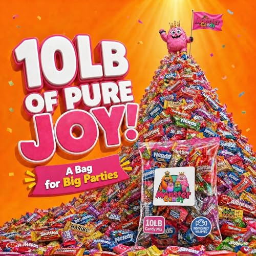 Image of Party Favor Candy Mix - 10 lb Pinata Stuffers Candy Bulk - Goodie Bag Stuffers for Kids Party Favors - Candy Variety Pack - Bulk Candy Bags - Individually Wrapped Candies - Parade - July 4th