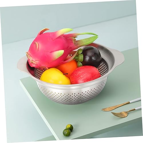 Miniatura 8 de Stainless Steel Vegetable Strainer Multi Purpose Colander for Cooking Washing Rice Fruits Capacity Design Kitchen Tool for Effortless Food