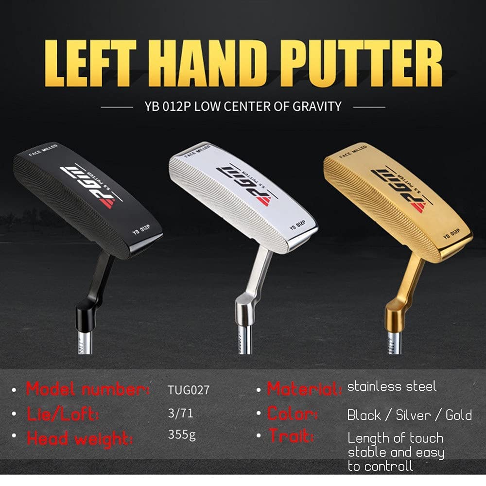Putter de golf para zurdos, adultos, hombres y mujeres, eje de acero, palo de golf, ayuda para entrenamiento deportivo, palo de golf