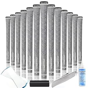 CHAMPKEY Y-PRO Performance Rubber Golf Grips 13 Pack with All Repair Kits – All Weather Control Golf Club Grips – Excellent Traction and Control Golf Rubber Grips