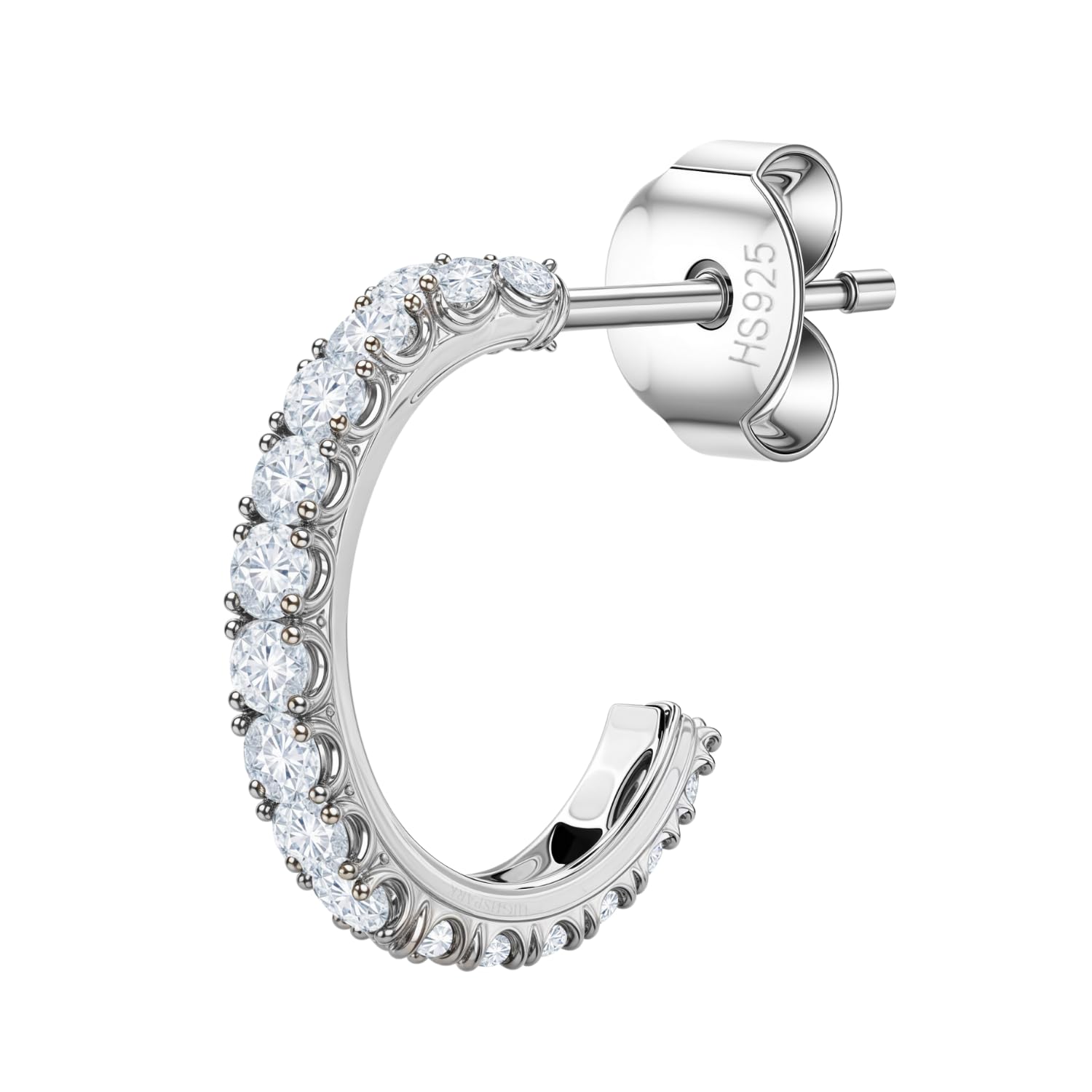 highspark 925 Silver Men's Designer Studded Hoop Styled Earring | 92.5 Sterling Silver & Stunning Shine | Single Stud for Men | Lovely Gift - Studded Hoop Styled-picture-16