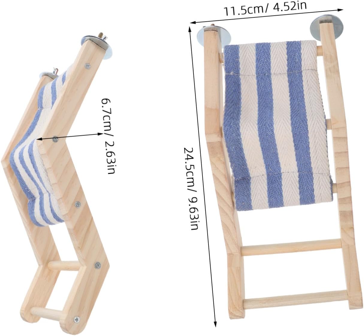 Wooden Ladder for Small Pets and Birds, 9.65x4.53x2.64 Inch Climbing Bridge for Parakeets and Hamsters, Muscle Strengthening Exercise for Bird Cage or Hamster Cage Enrichment
