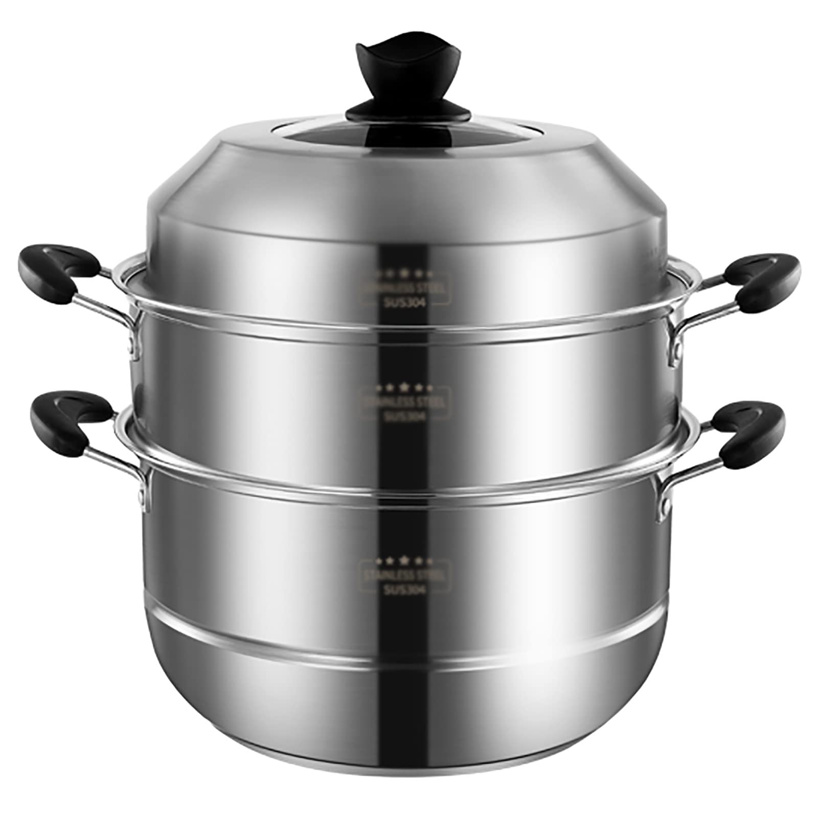 Kochtopf/Suppentopf/Lebensmittelechter Edelstahl 304, 3-lagiger Verbundboden, gedämpfter Krabbenfleisch, Brei, Hühnersuppe, 27 cm